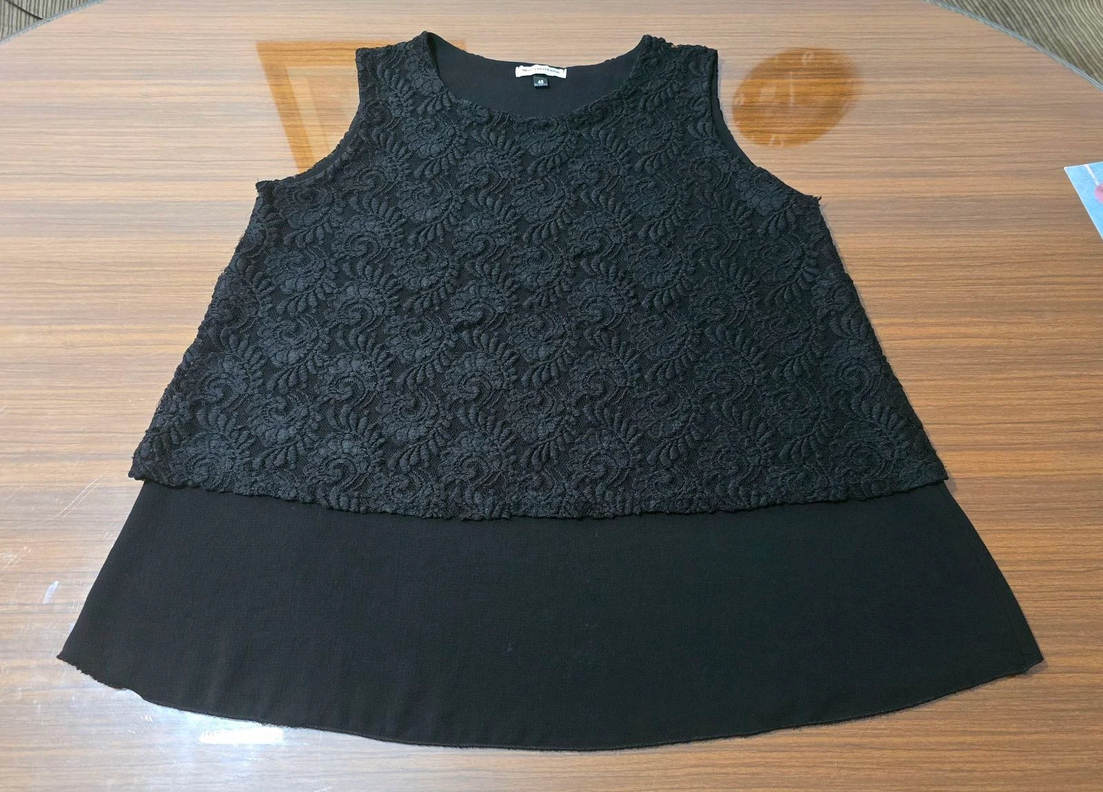 Black blouse with double-layer lace – photo 2